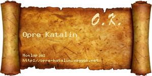 Opre Katalin névjegykártya